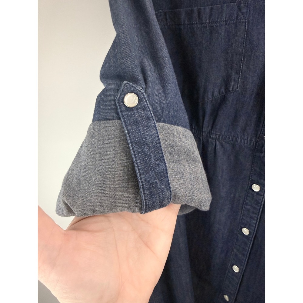 Style & Co Women's Denim Shirt Dress Button Front Roll Tab Sleeves Sz M‎ Casual - Picture 8 of 11